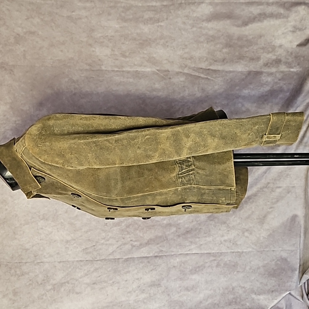 Express Distressed Leather Double Button Collar T… - image 2